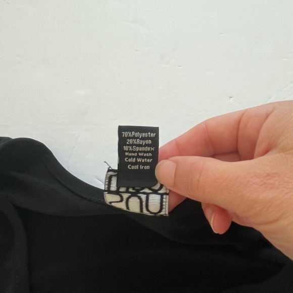 Clara Sun Woo Kerchief Angle Asymmetrical Hem Tunic Small Black - Picture 4 of 7